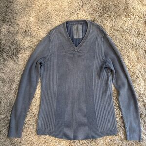 Calvin Klein Women's blue tie dye V-Neck Sweater